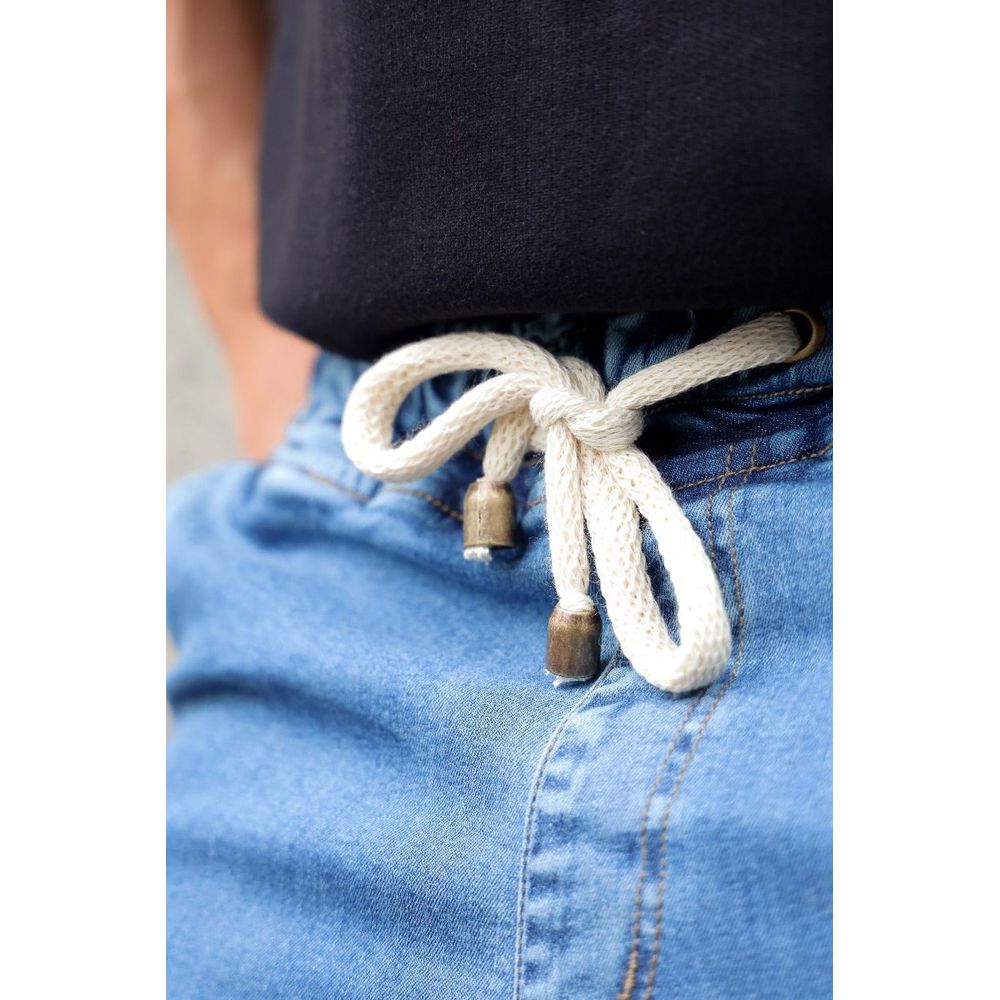 Calça Jeans Jogger Bolso Cargo Skinny Masculina Codi Jeans Azul