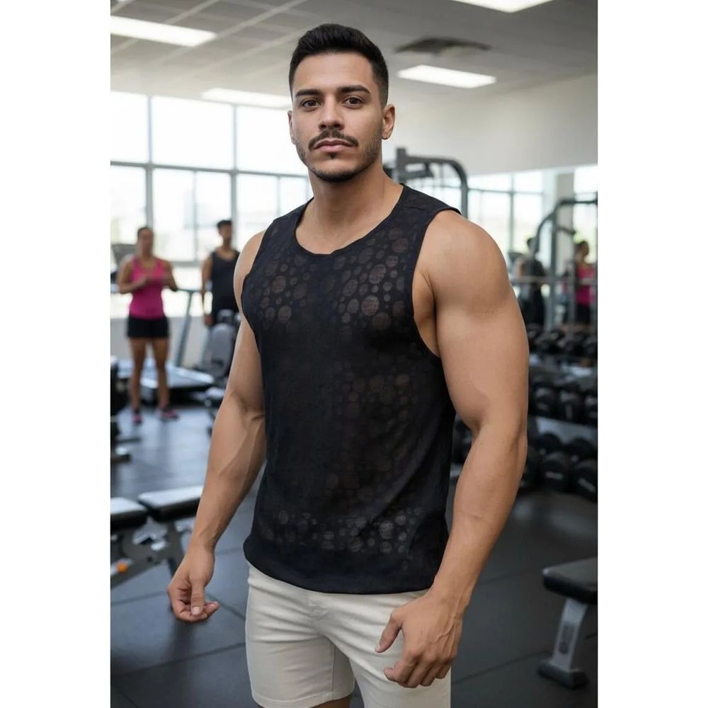 Camiseta Regata Masculina Destroyed Telinha Relaxed Premium