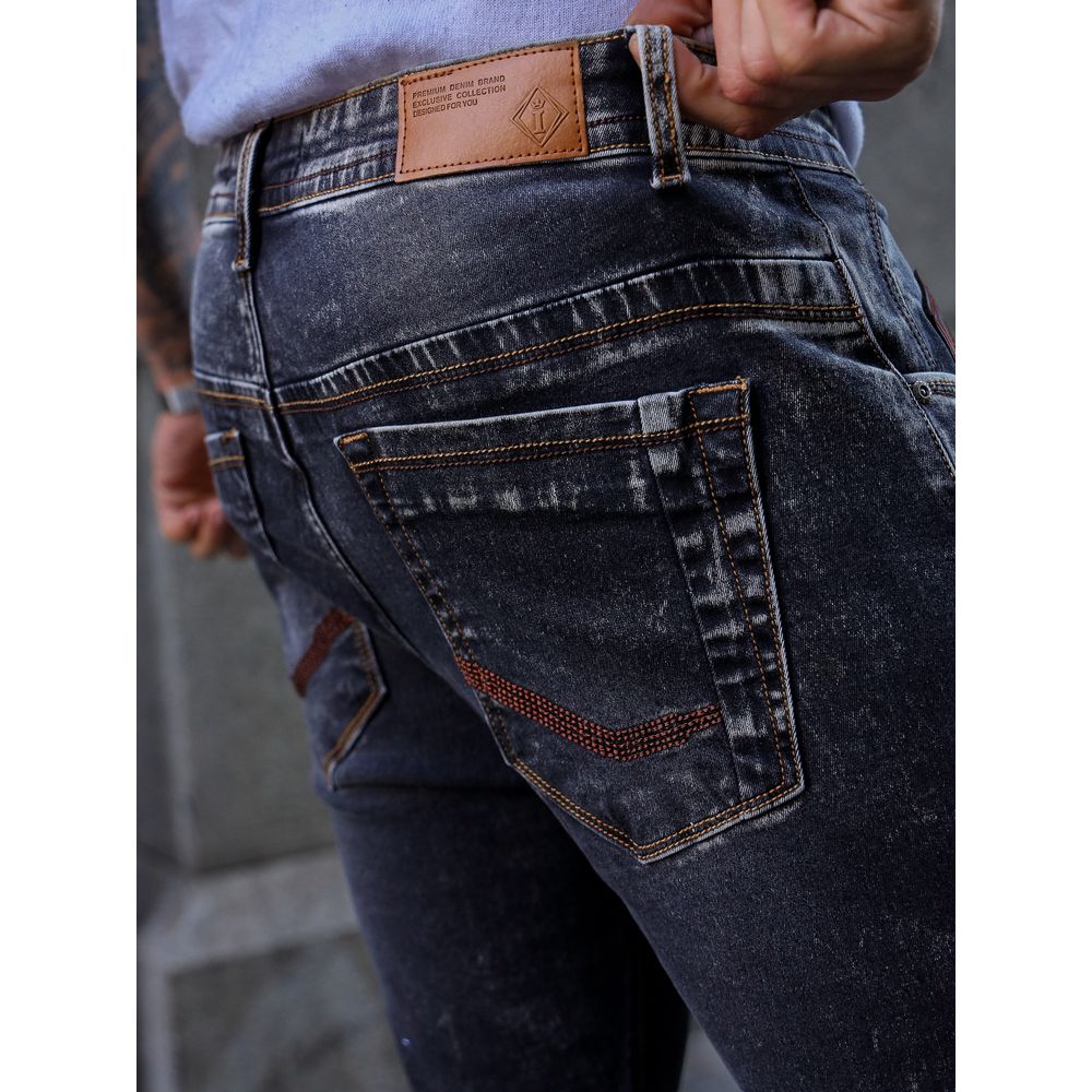 Calça Preta Marmorizada Skinny Streetwear Premium Codi Jeans