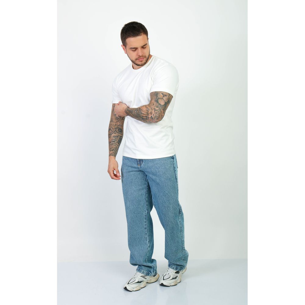 Camiseta Slim Fit Branca Masculina Suedine Malha Egipcia Branco