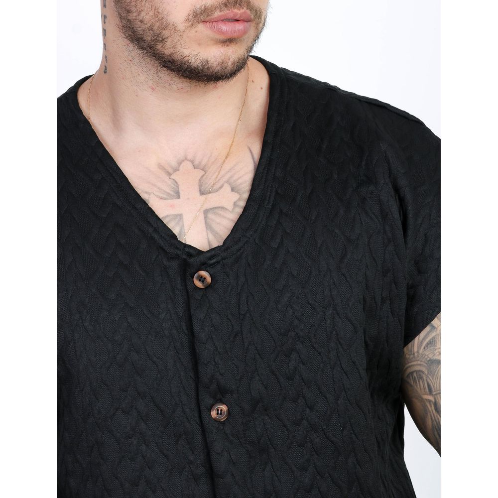 Colete Masculino Oversized Camisa Casual Com Botões Premium Preto