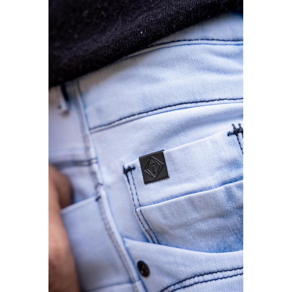 Calça Jeans Skinny Azul Clara Cós Duplo Streetwear Premium Azul