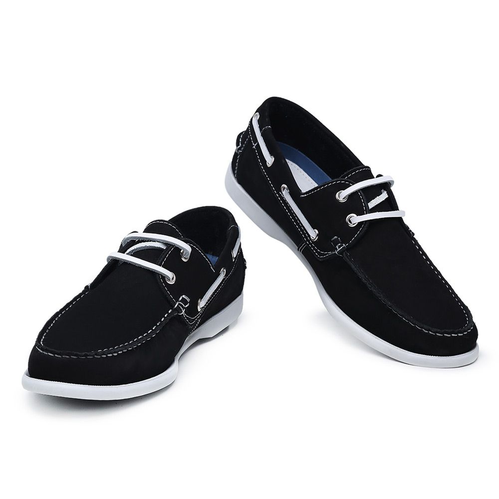Dockside Mocassim Couro Nobuck Driver Casual Preto Masculino