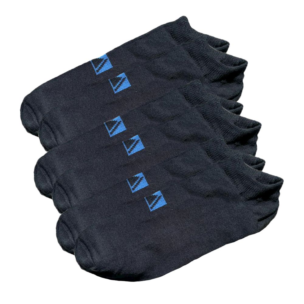 Kit Com 3 Meias Invisível Soquete Unissex Cor Preto