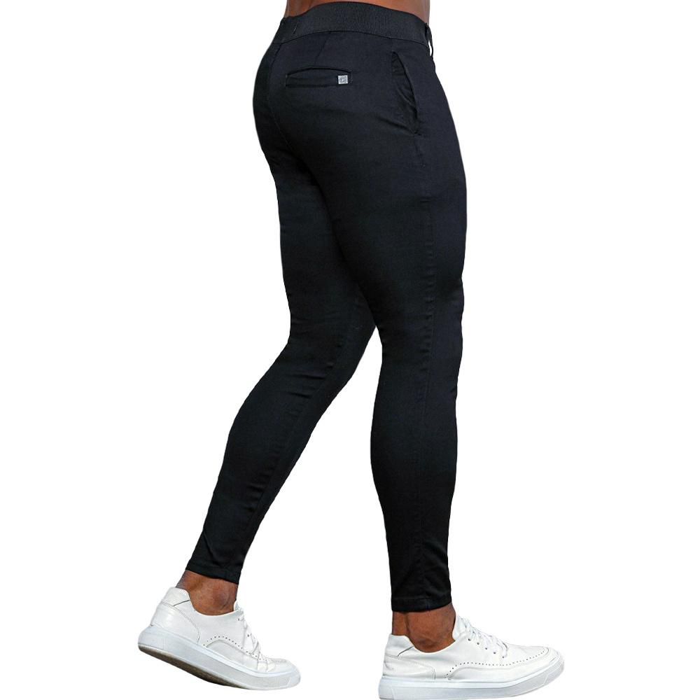 Calça Alfaiataria Preta Masculina Skinny Com Elástico No Cós