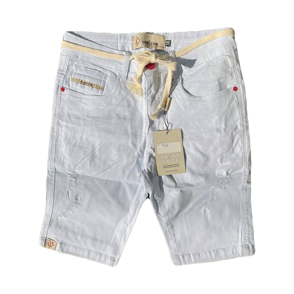Bermuda branca destroyed deals masculina