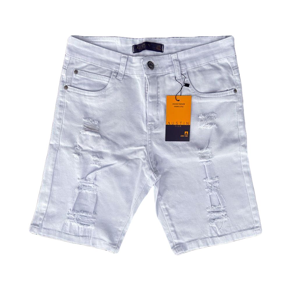 Bermuda destroyed hot sale branca masculina