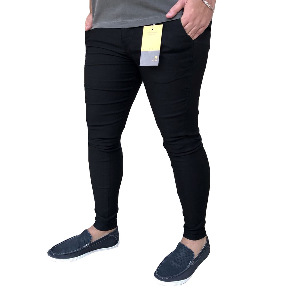Calça Alfaiataria Preta Bengaline Skinny Extreme Social Premium