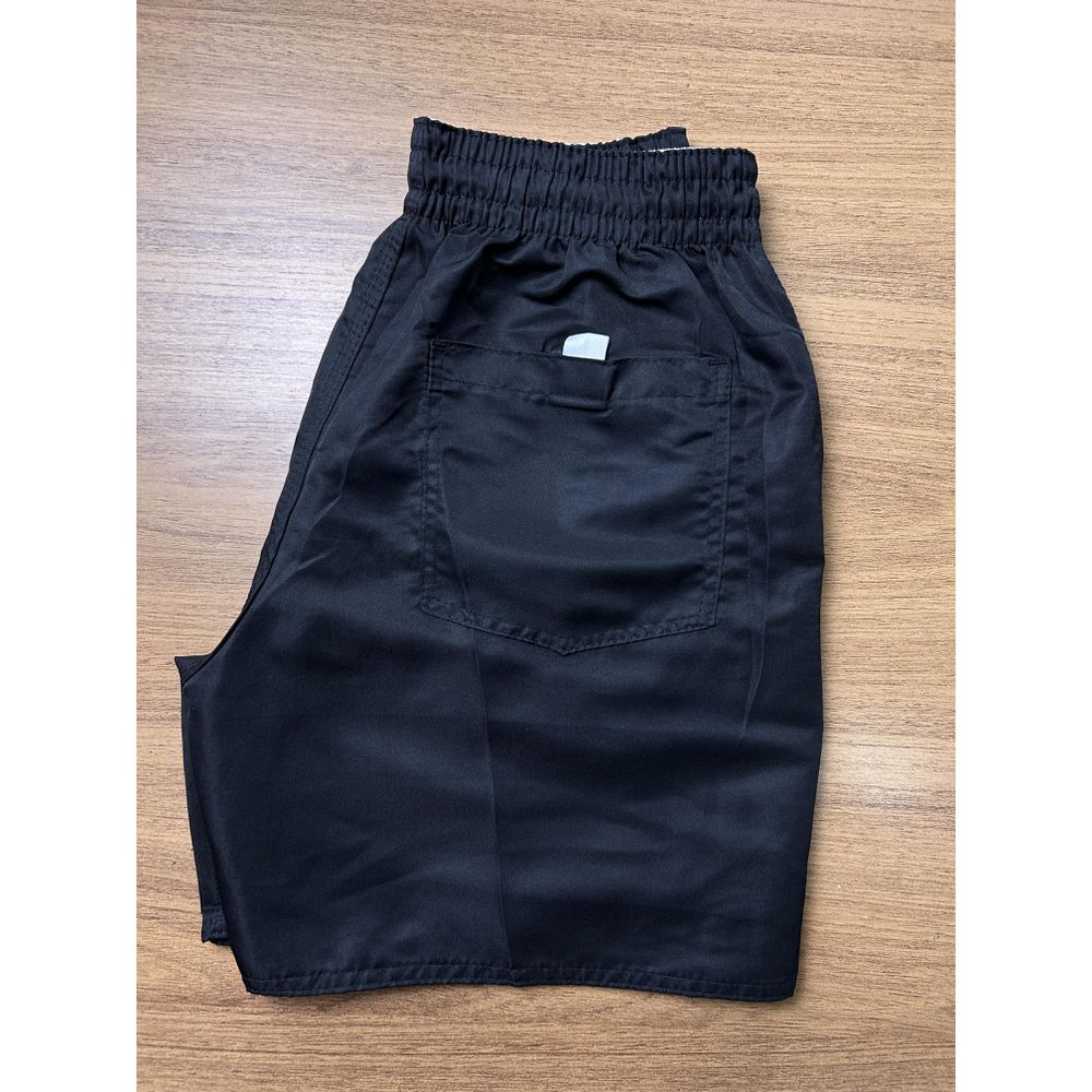 Short Praia Tactel Preto Masculino Liso Masculino