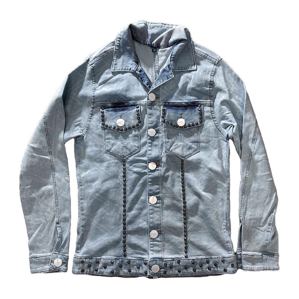 Jaqueta Jeans Destroyed Masculina Com Detalhe Pedrarias Codi