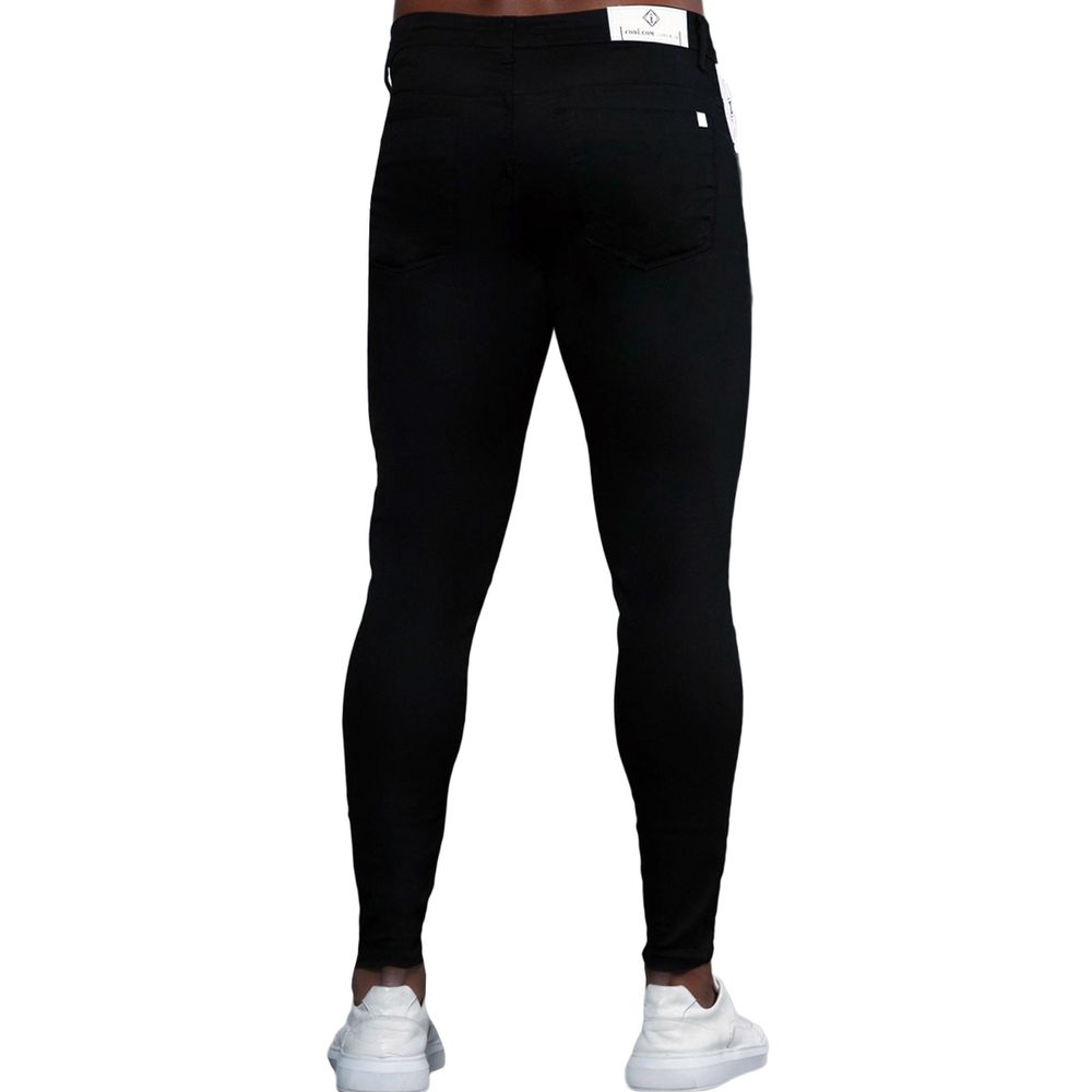 Calça Branca Bicolor Super Skinny Masculina Preto Detalhes