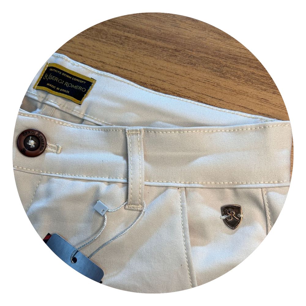 Calça Alfaiataria Bege Masculina Slim Social Clara Premium - Sergi Romero