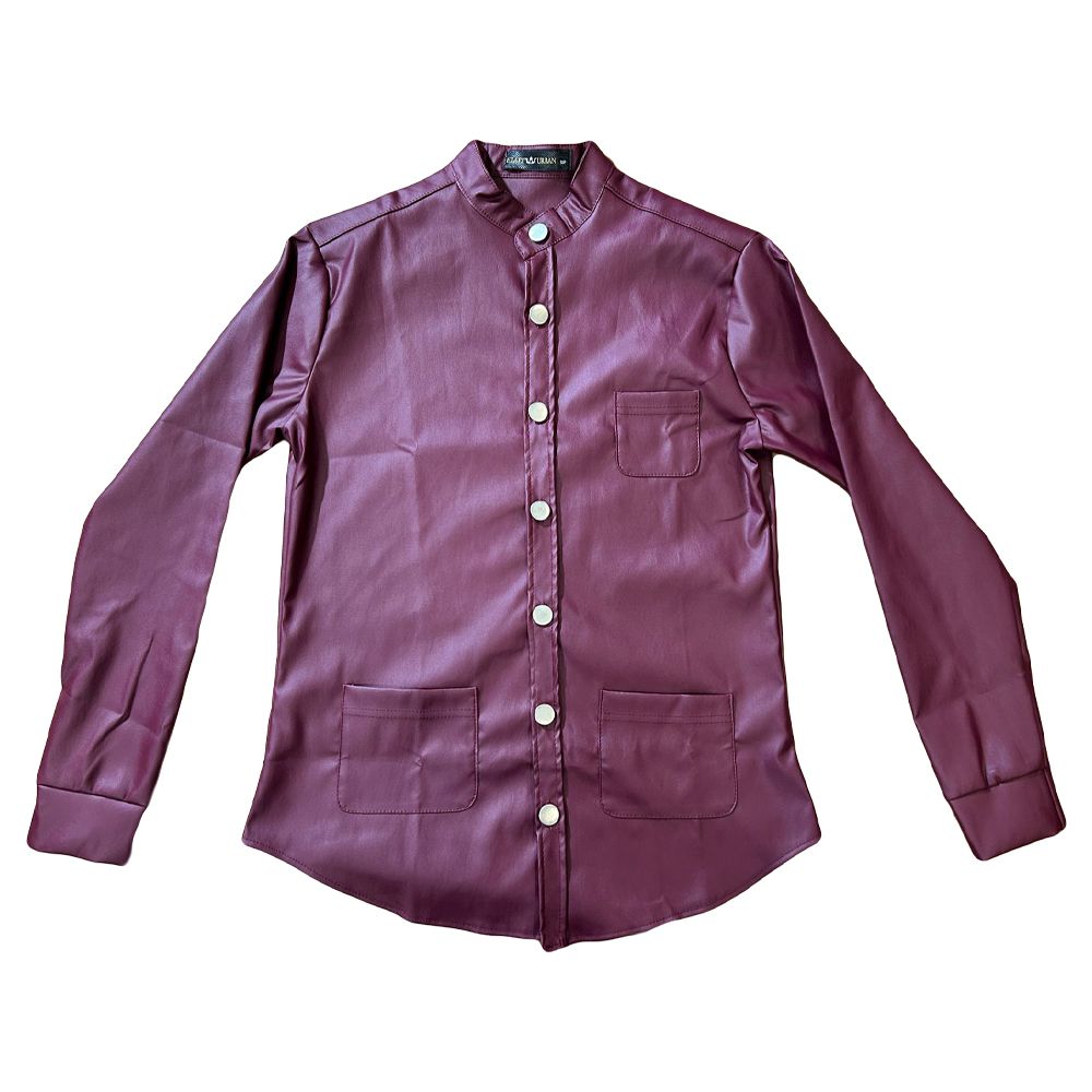 Jaqueta Resinada Vinho Masculina Slim Com Botão Premium