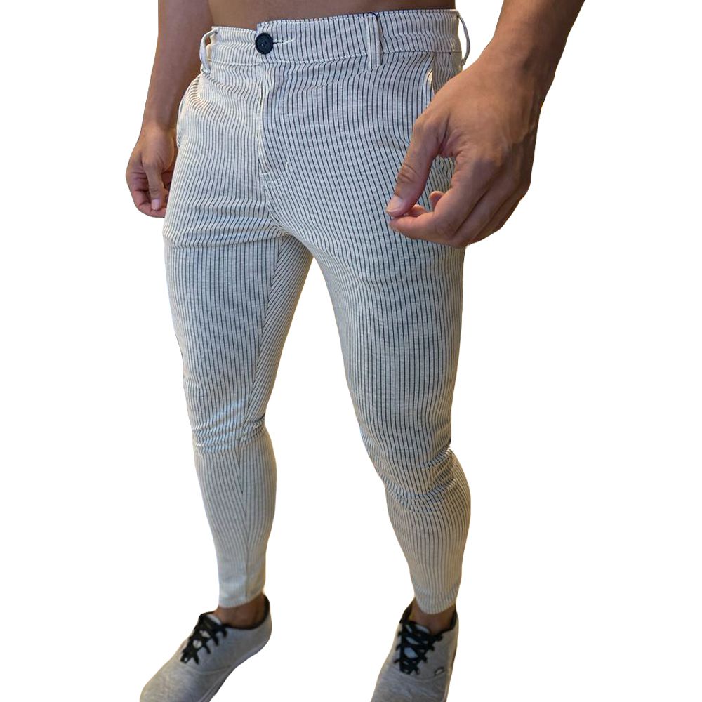 Calça Alfaiataria Skinny Listrada Risca De Giz Moletinho