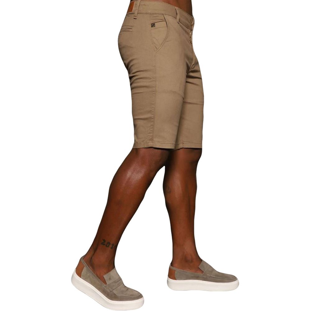 Bermuda Alfaiataria Skinny Marrom Casual Premium Masculina