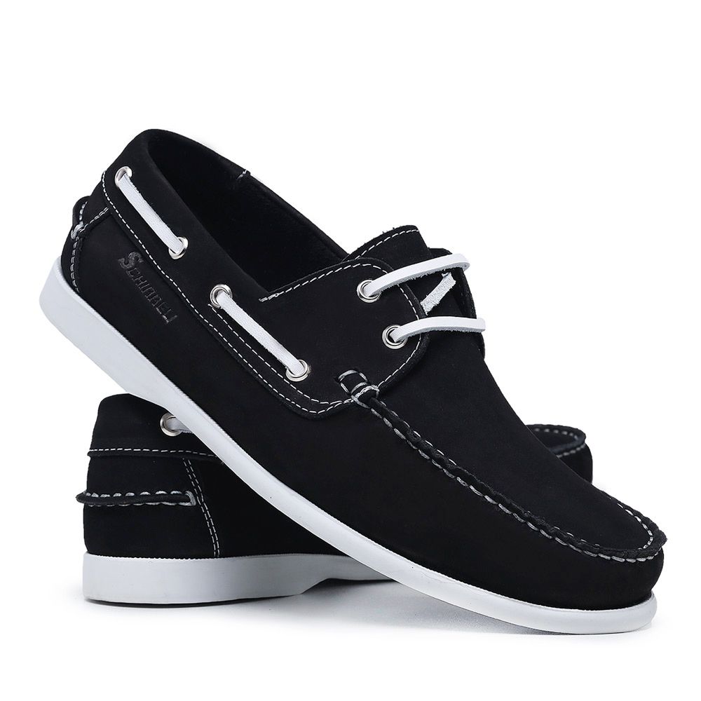 Dockside Mocassim Couro Nobuck Driver Casual Preto... - CHIEREGATO OUTLET