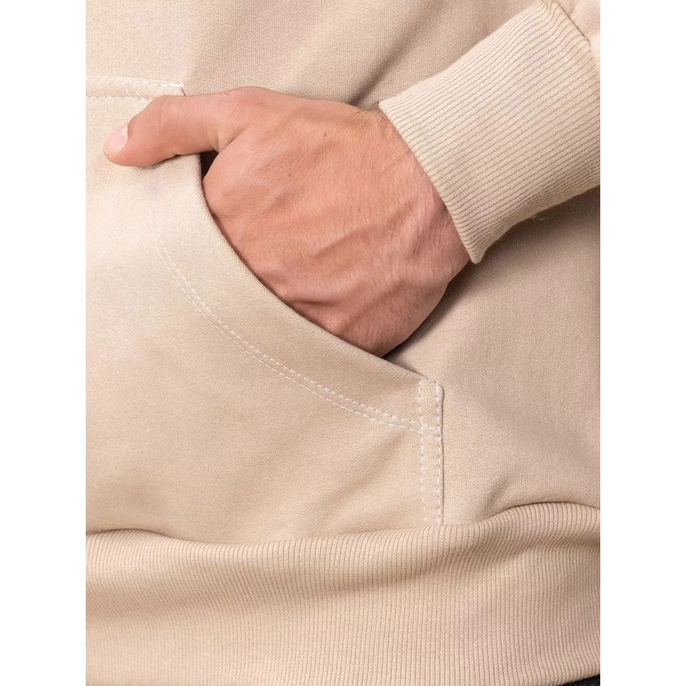 Conjunto Moletom Canguru Blusa De Frio Com Capuz e Calça - Bege