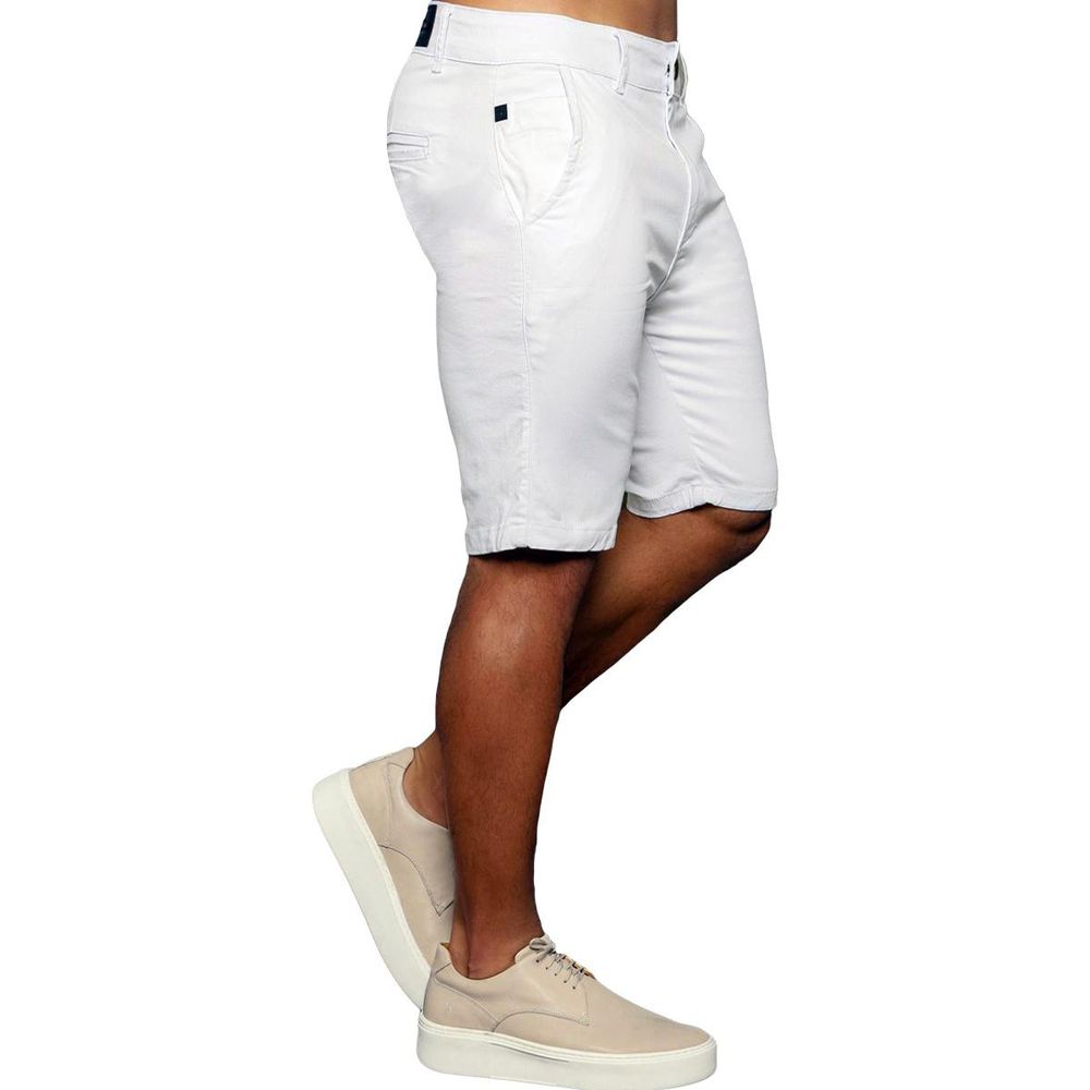 Bermuda Alfaiataria Skinny Branca Casual Premium Masculina