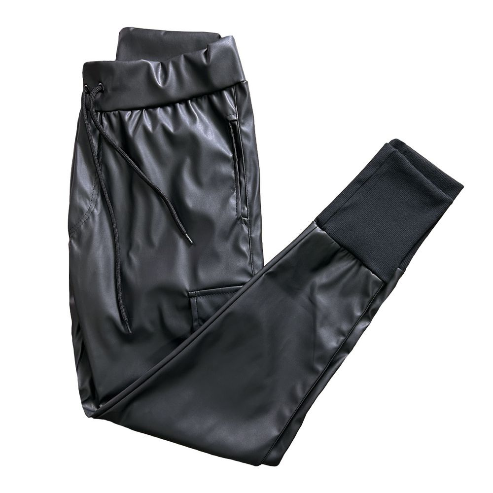 Calça Lacapa Preta Courino Black Slim Fit Streetwear