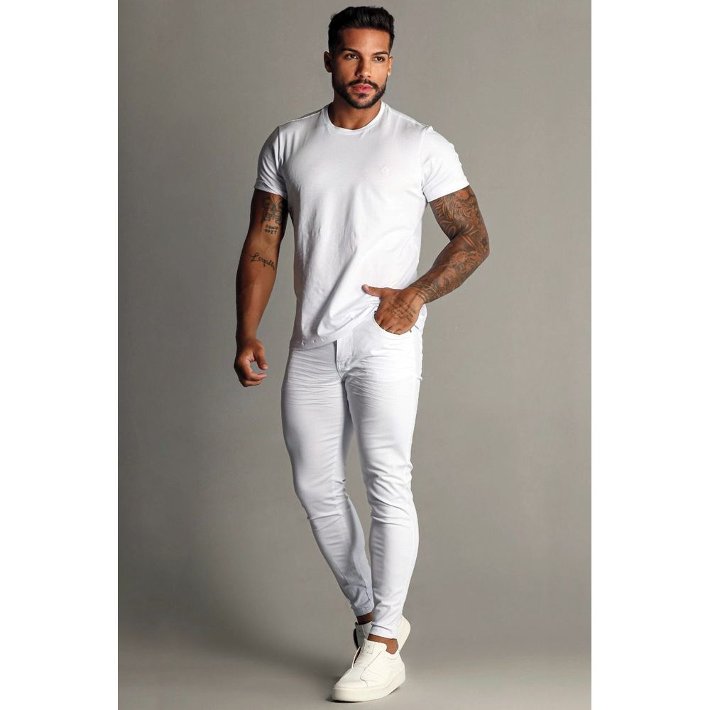 Calça Branca Skinny Masculina Codi Jeans Basica Prensada