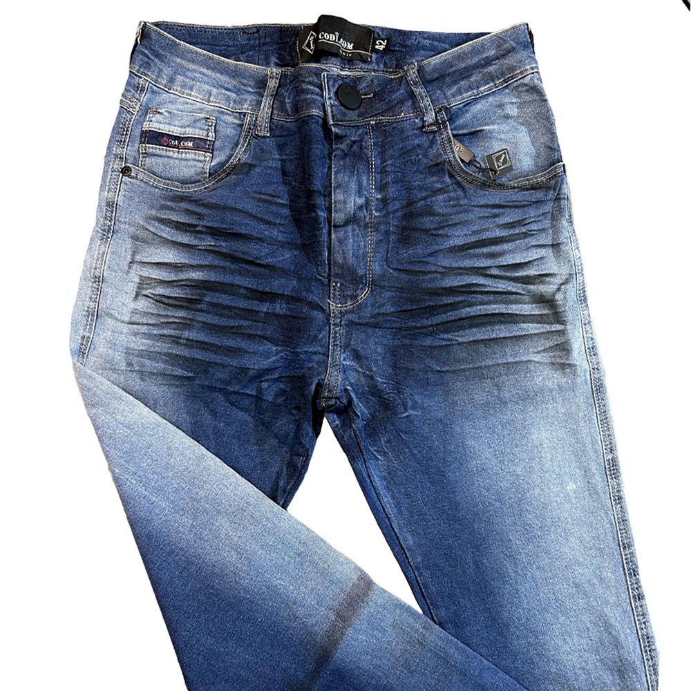 Calça Jeans Destroyed Super Skinny Pigmento Manchada Premium