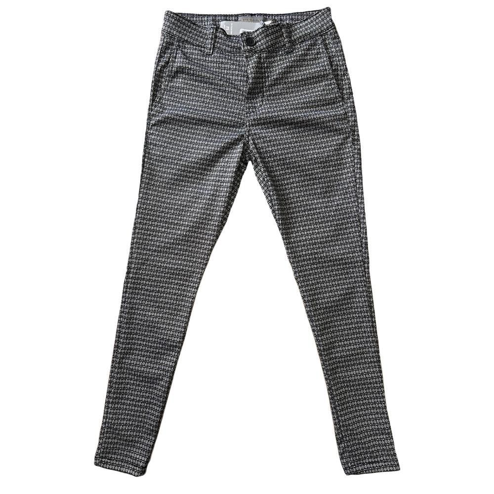 Calça Alfaiataria Chino Jacquard Skinny Xadrez Masculina