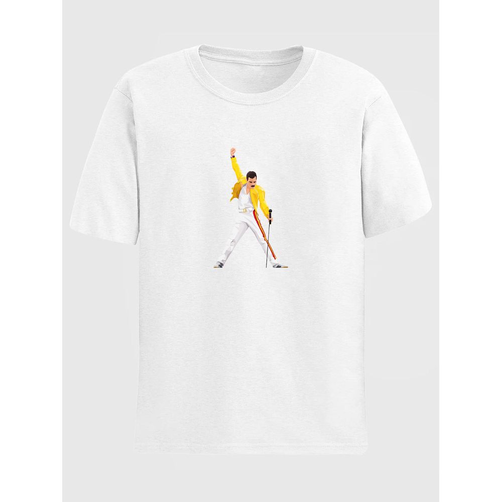 Camiseta Estampada Freddie Mercury Queen Rock - Branco
