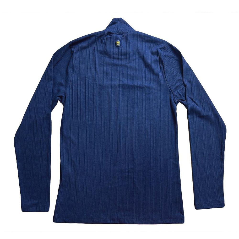 Manga Longa Canelada Verona Gola Role Alta Slim Fit Marinho
