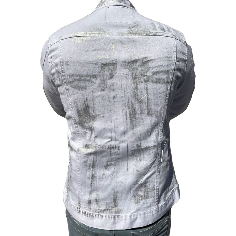 Jaqueta Branca Personalizada Detalhes Metalizados Masculina Premium Exclusividade