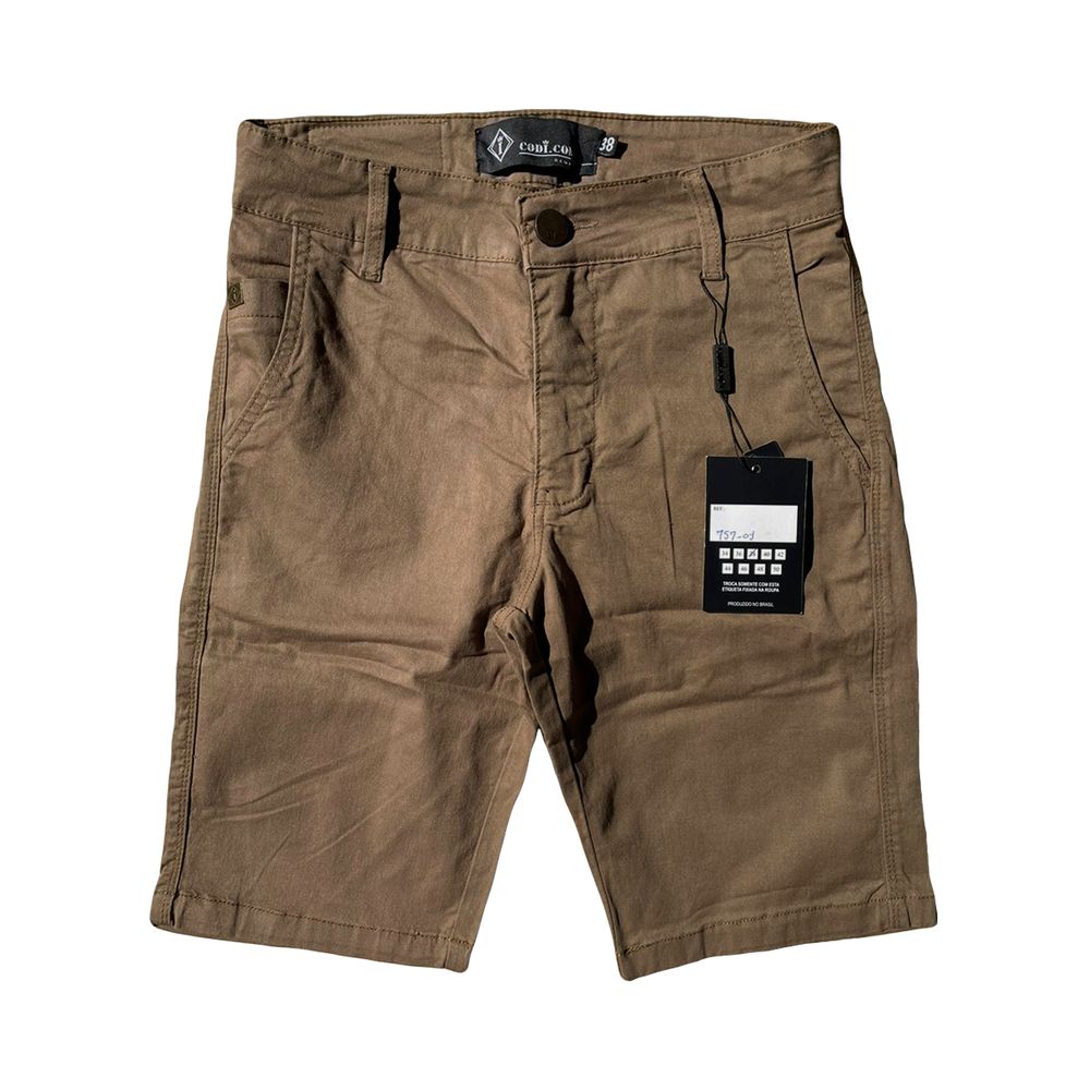 Bermuda Alfaiataria Skinny Marrom Casual Premium Masculina