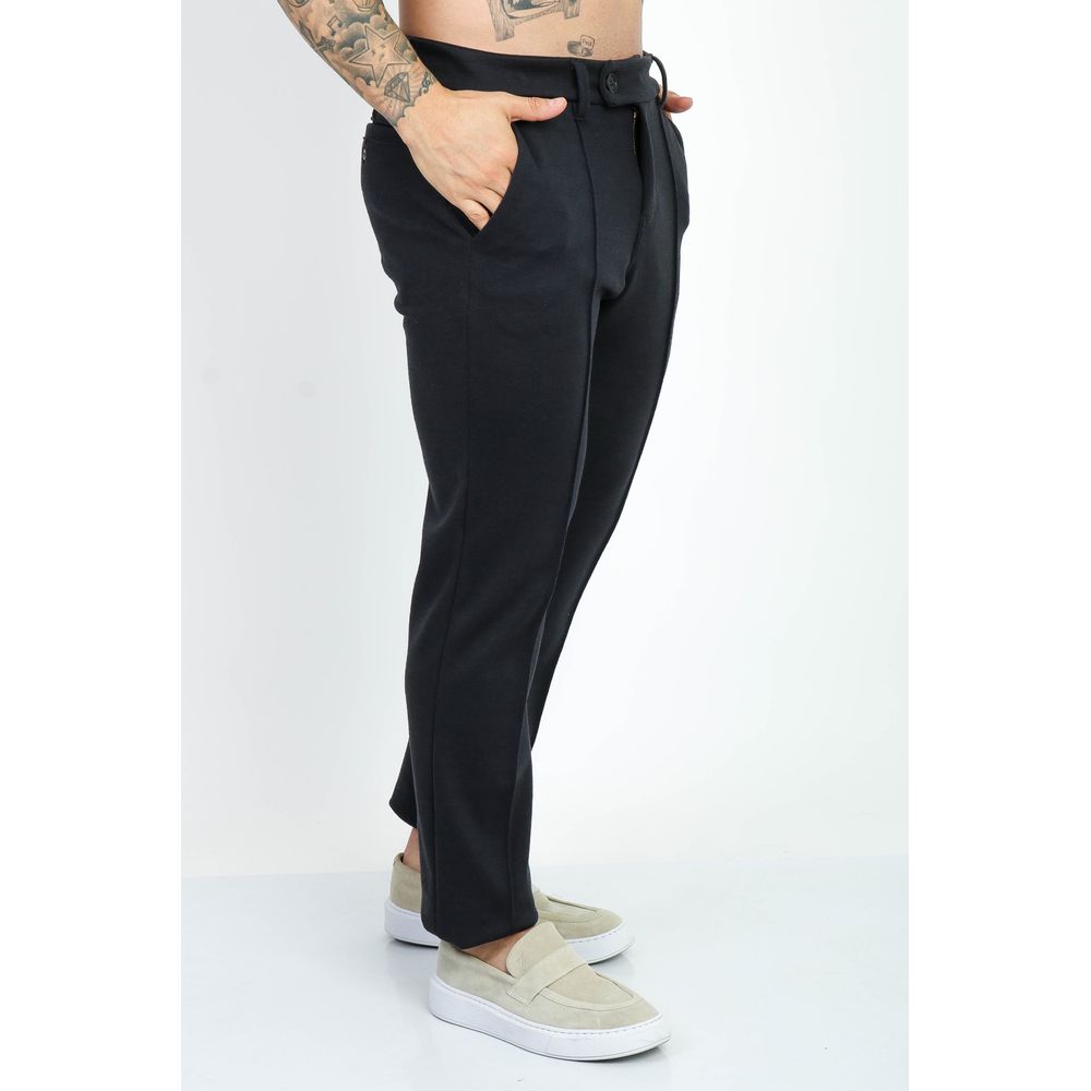 Calça Alfaiataria Moletinho Higuer Slim Fecho Italiano - Preto