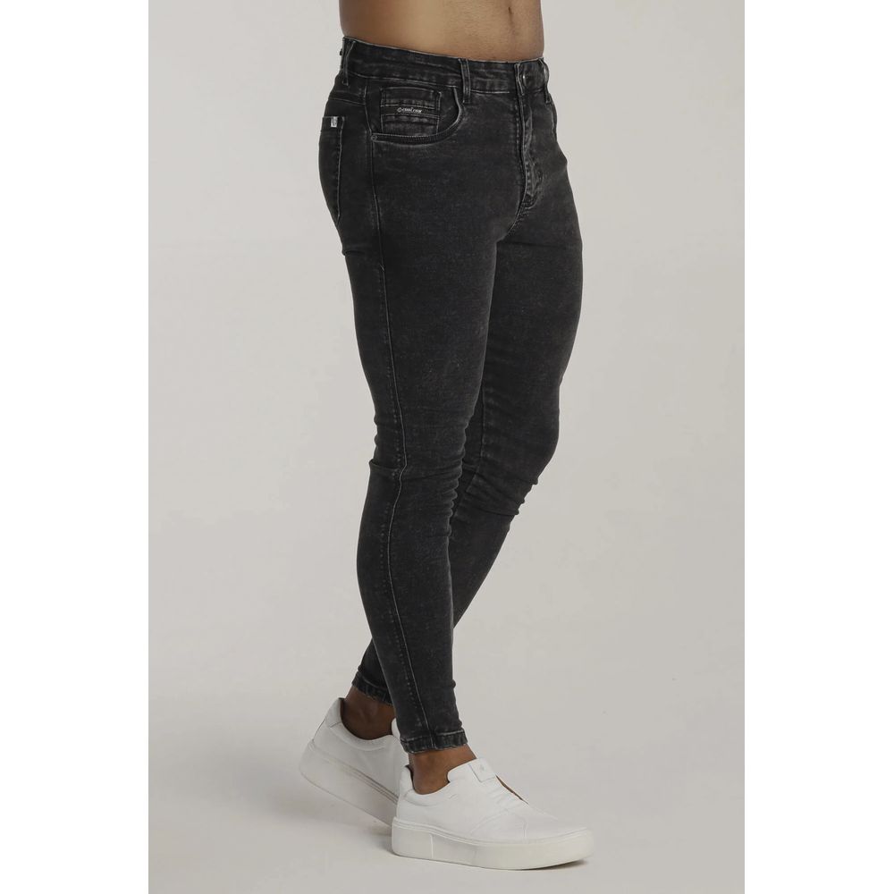 Calça Preta Marmorizada Skinny Jeans