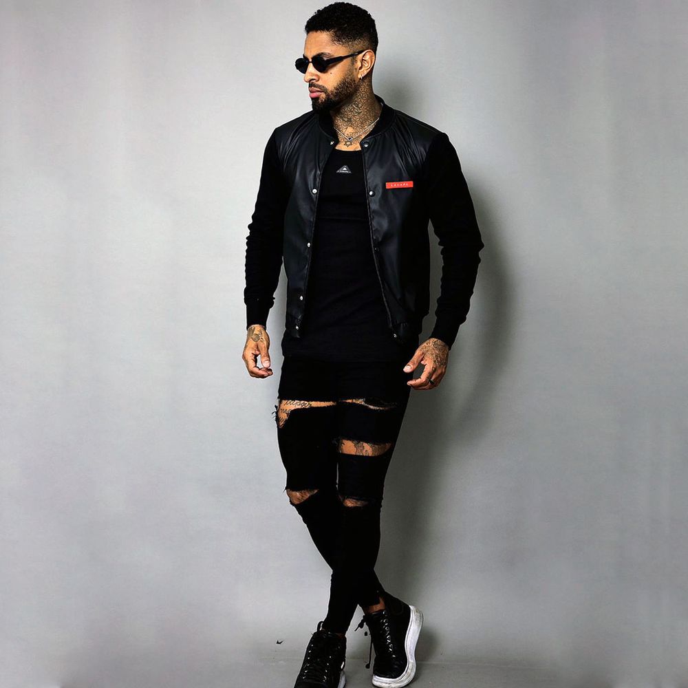 Jaqueta Bomber Lacapa Courino Manga Ribana