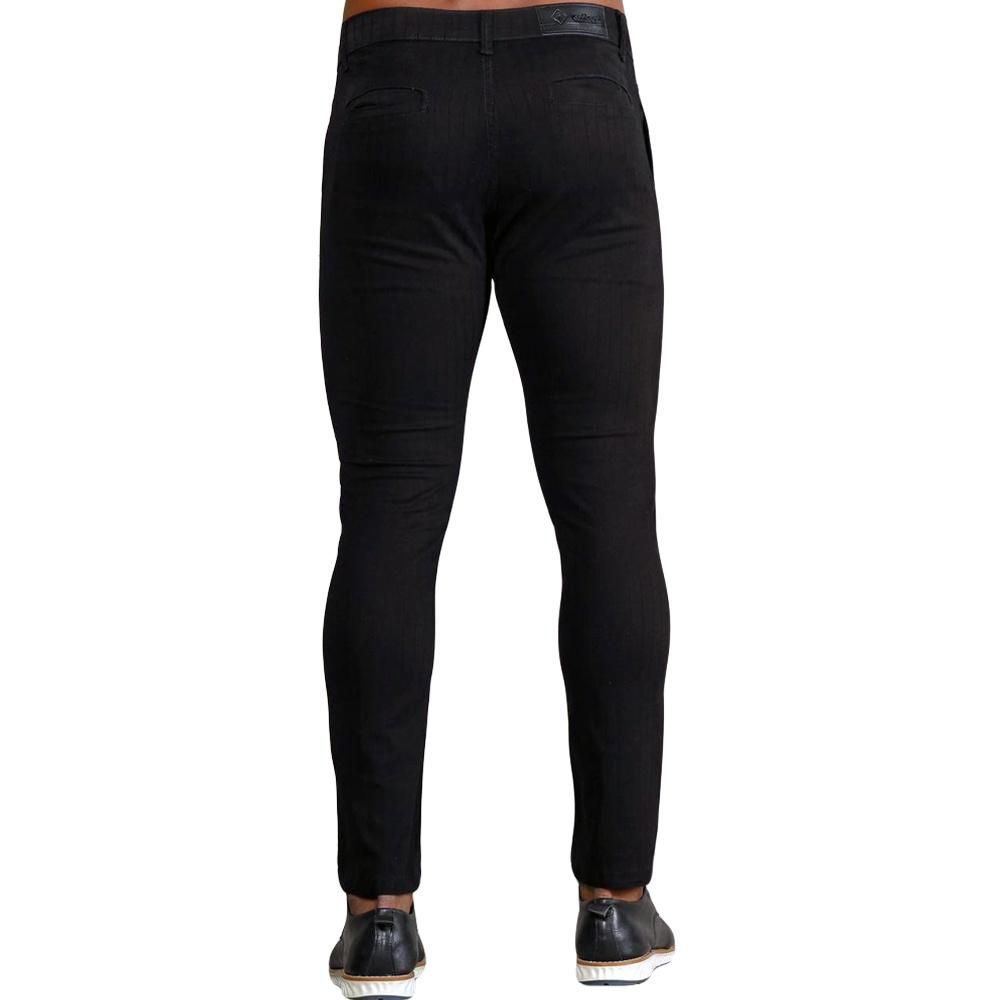 Calça Alfaiataria Italiana Slim Social Risca Giz Masculina