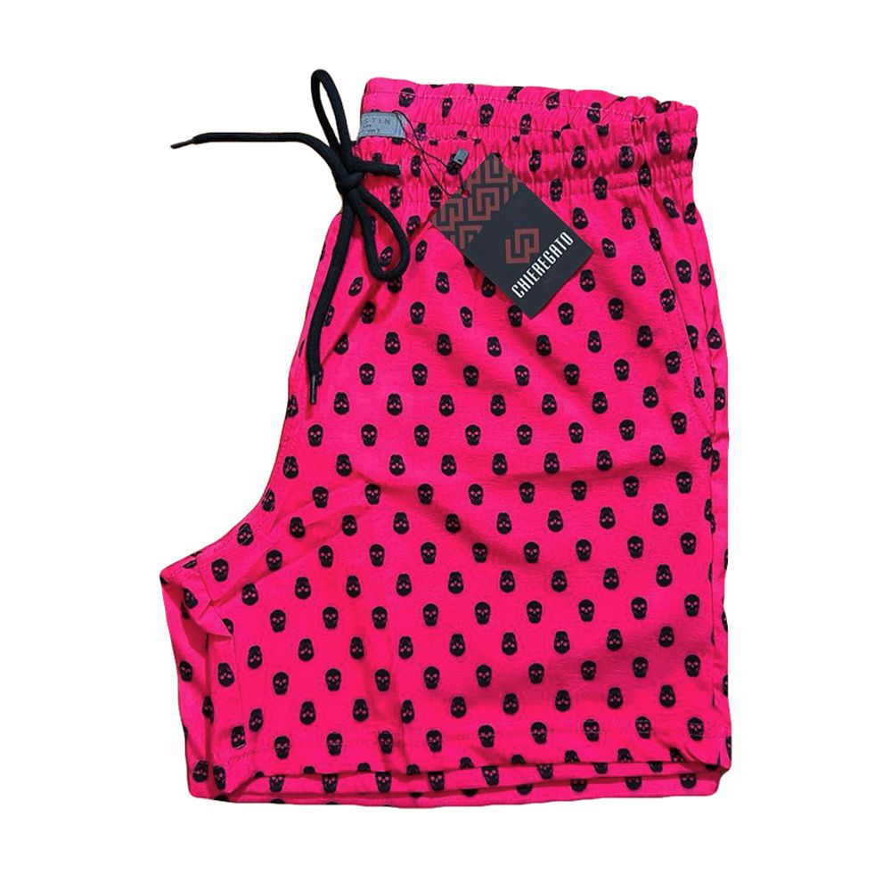 Short Bermuda Moda Praia Rosa Neon Estampado Cavei... - CHIEREGATO OUTLET