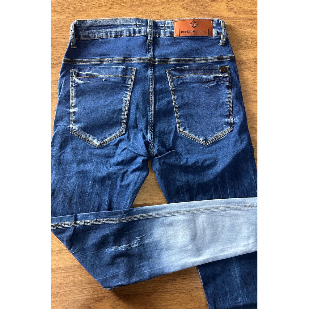 Calça Jeans Skinny Masculina Codi Jeans Manchada Destroyed