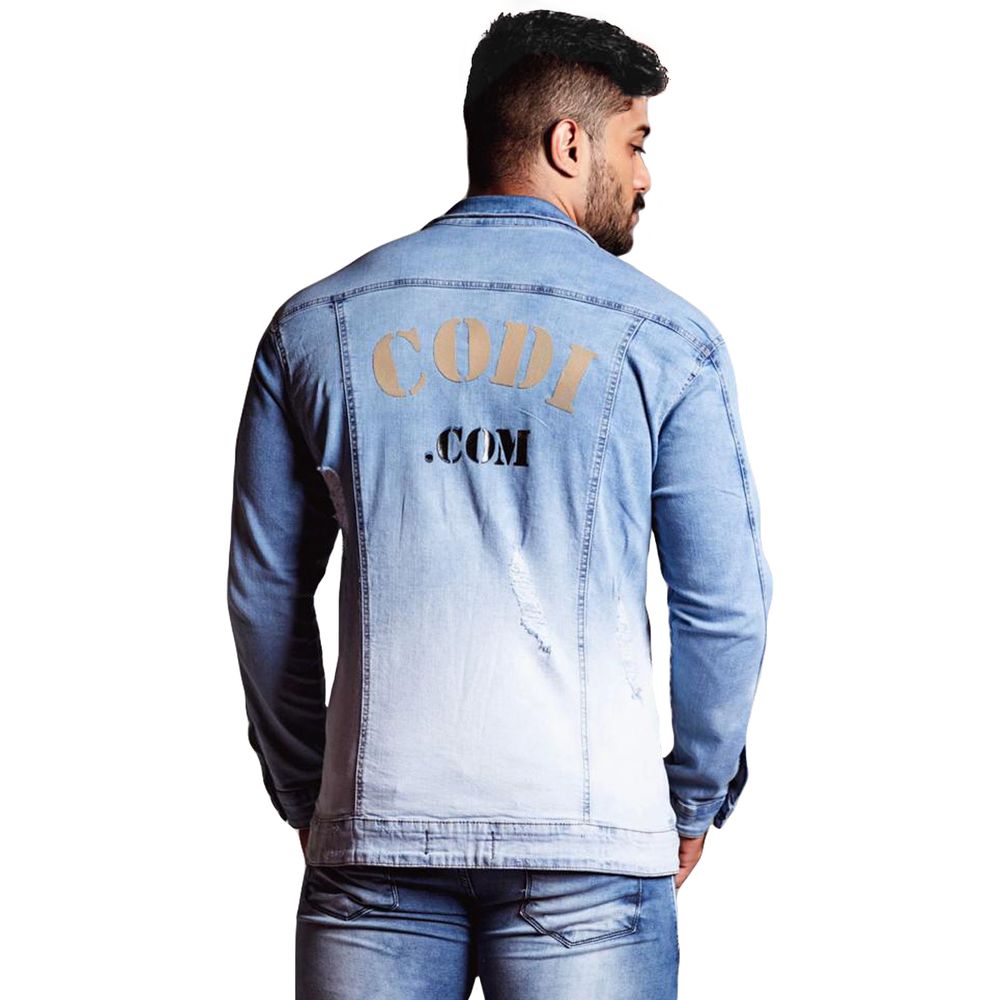 Jaqueta Jeans Degradê Azul Destroyed Masculina Codi Jeans