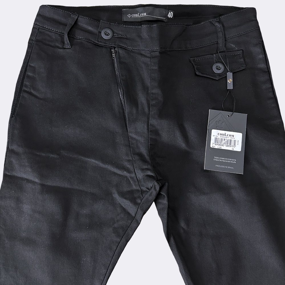 Calça Alfaiataria Preta Skinny Codi Jeans Ziper Alfaiate