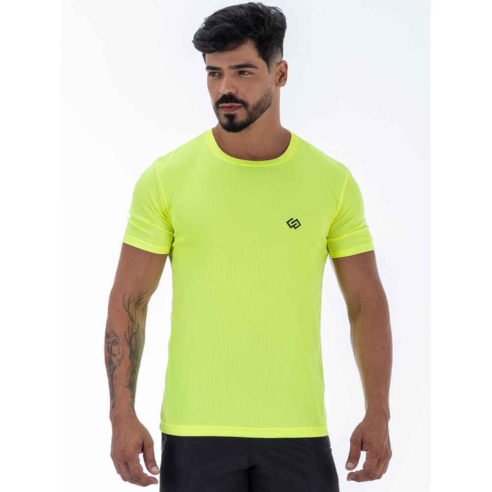 Camiseta Dry Slim Masculina Esportiva Academia Treino - Verde Neon