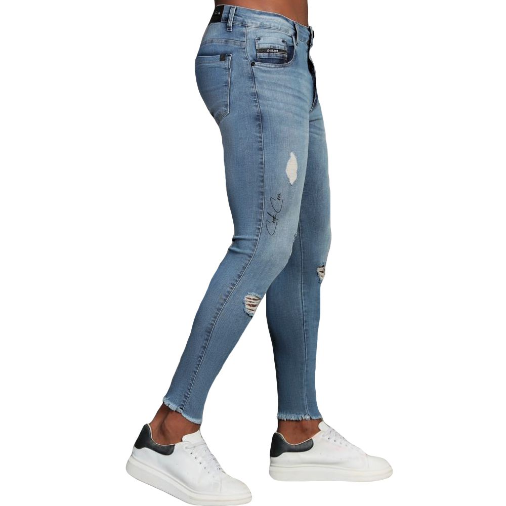 Calça barra outlet desfiada masculina