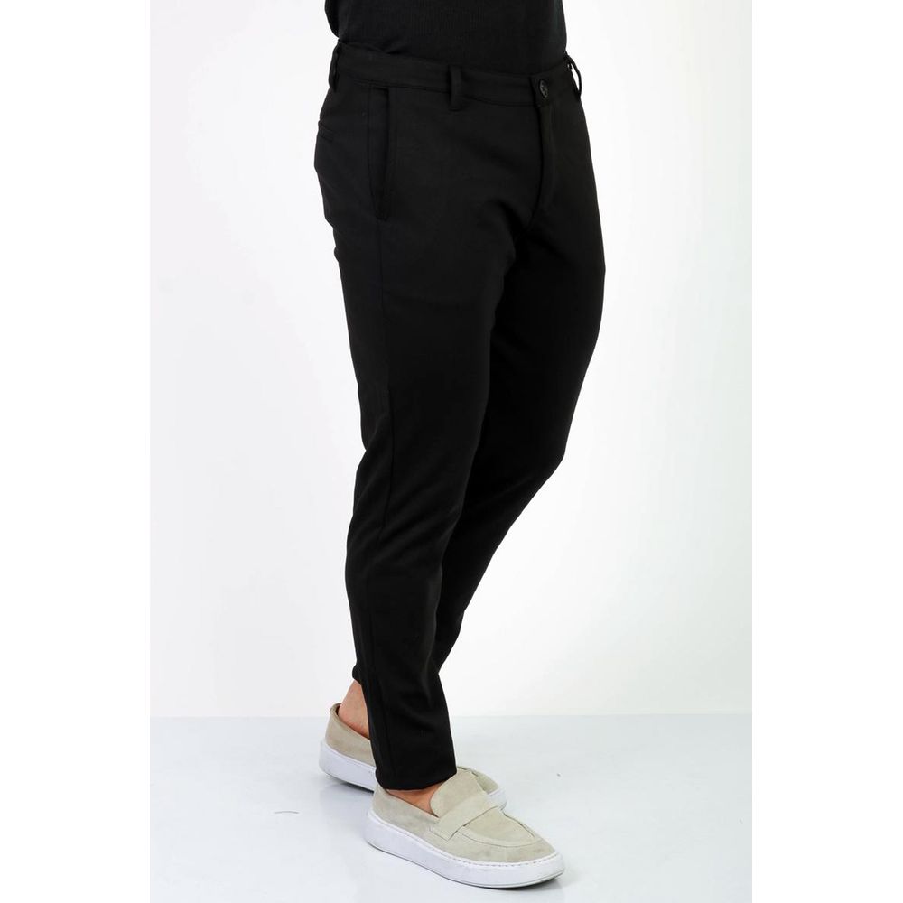 Calça Chino Malha Alfaiataria Jones Masculina Skinny - Preta