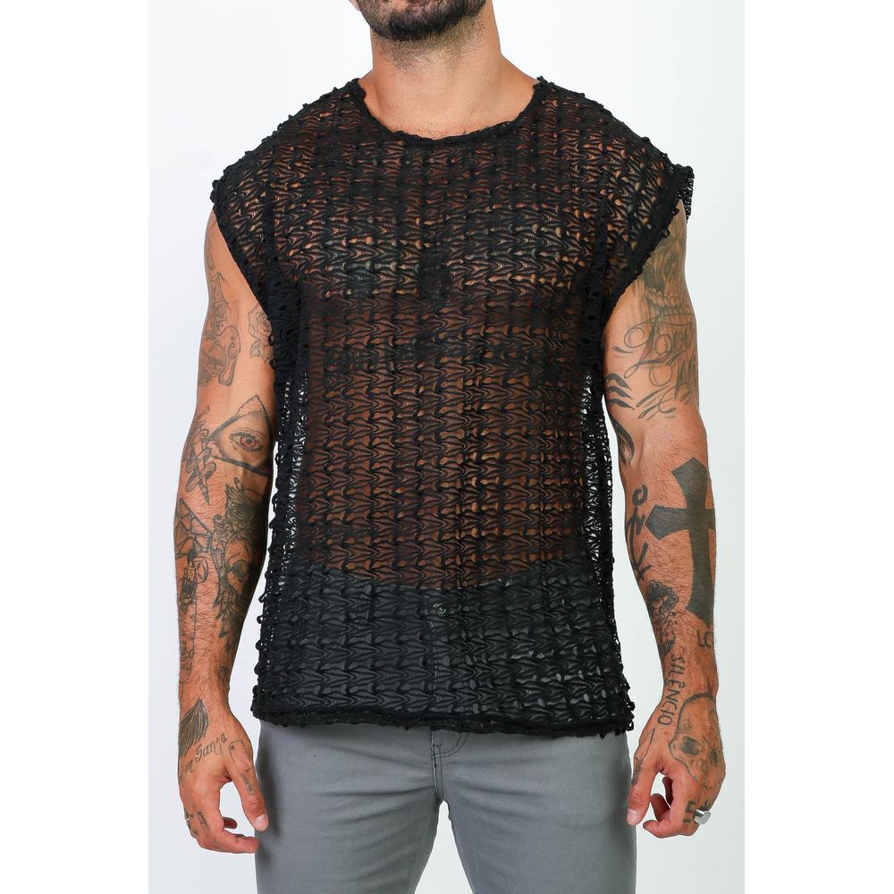 Camiseta Regata Masculina Crochê Telinha Machão Oversized