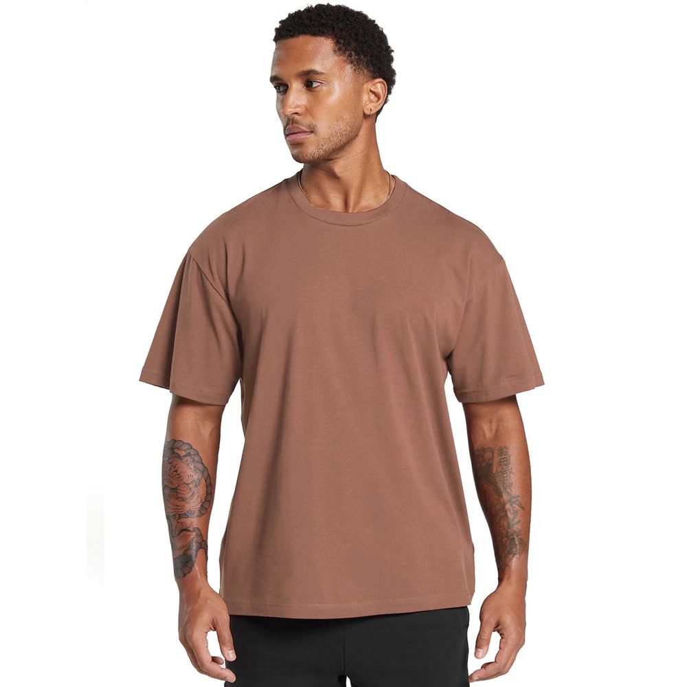 Camiseta Oversized Streetwear Basic Masculina Marrom Over