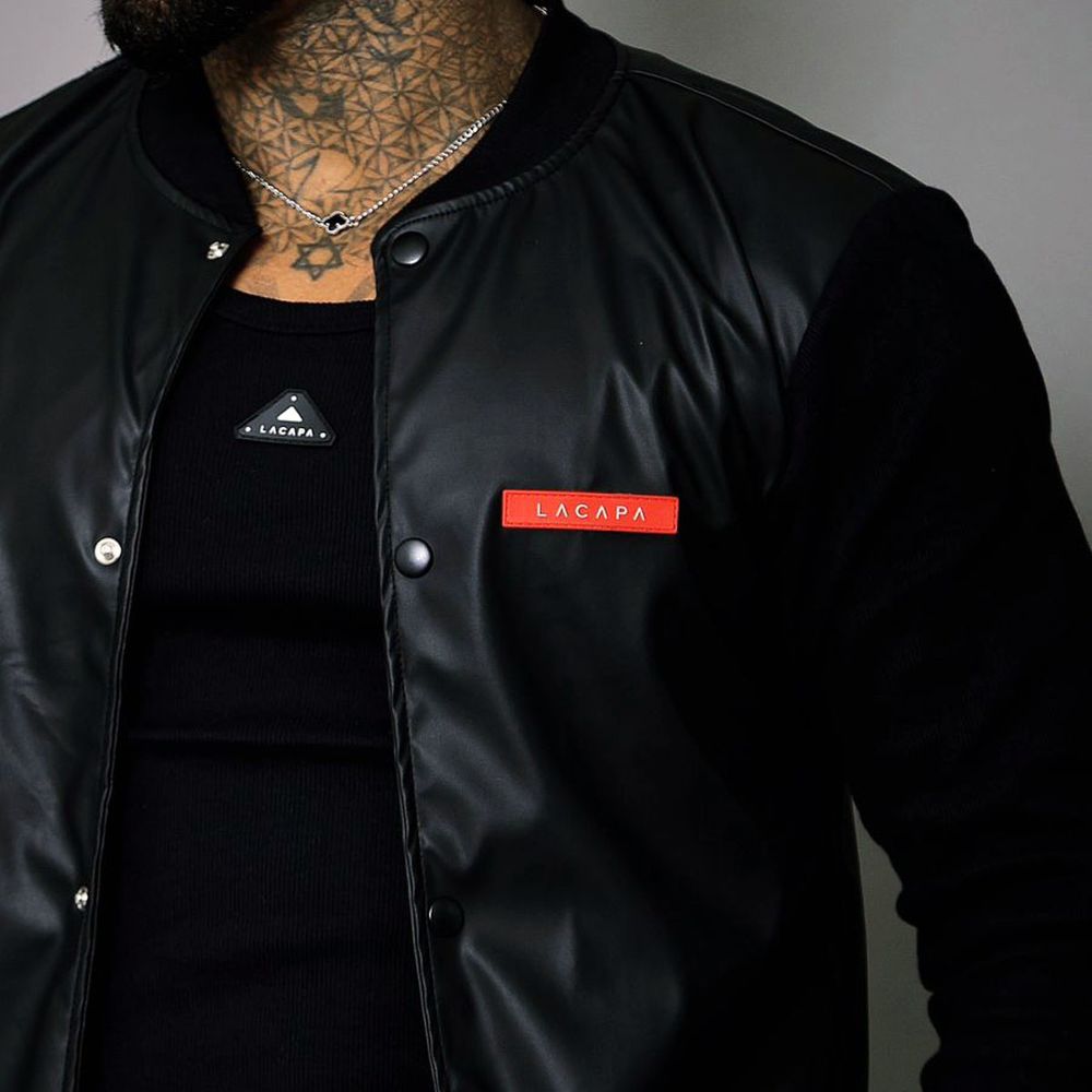 Jaqueta Bomber Lacapa Courino Manga Ribana