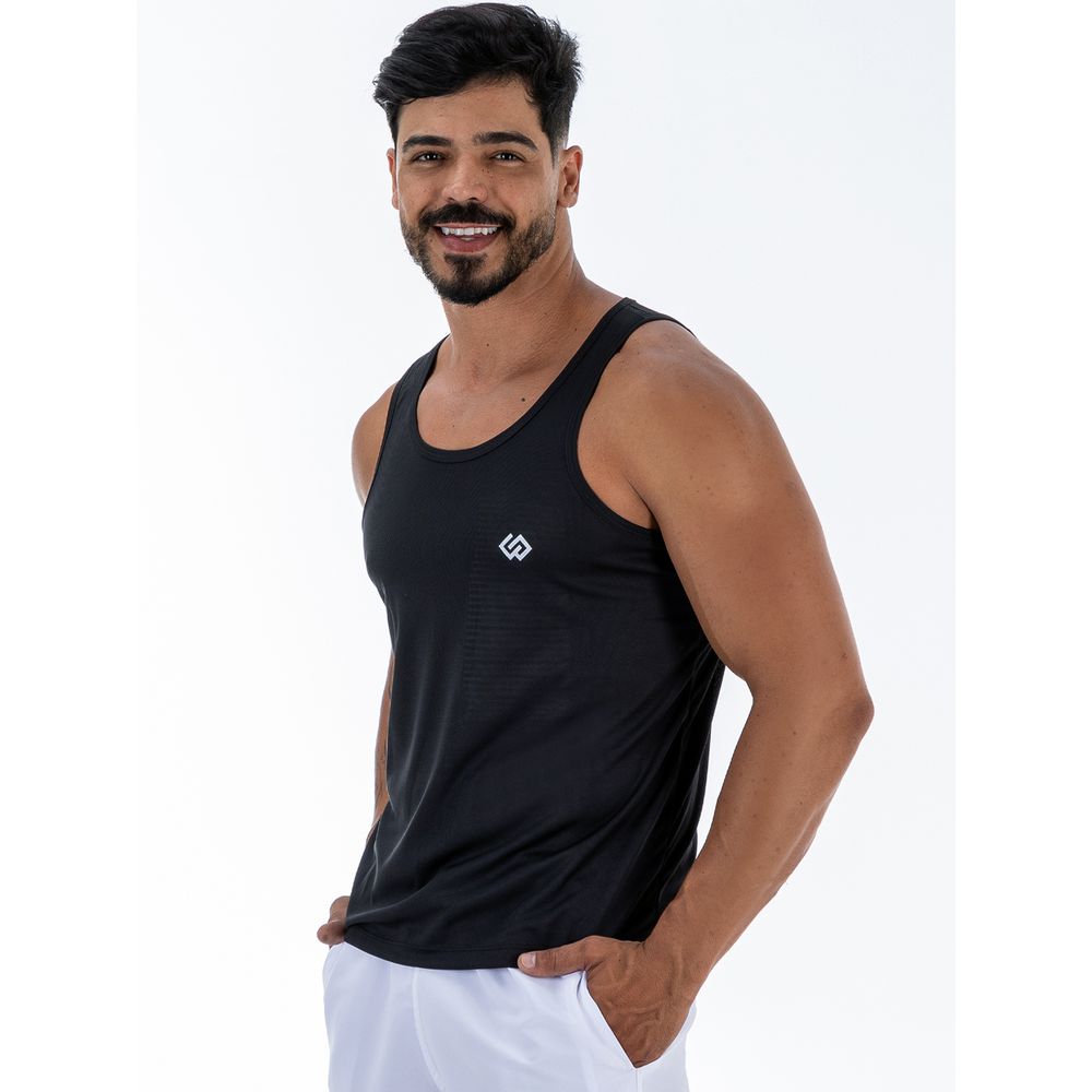 Camiseta Regata Dry Treino Esporte Slim Fit Musculação Preta
