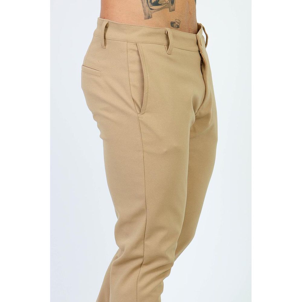 Calça Chino Malha Alfaiataria Jones Masculina Skinny - Cáqui