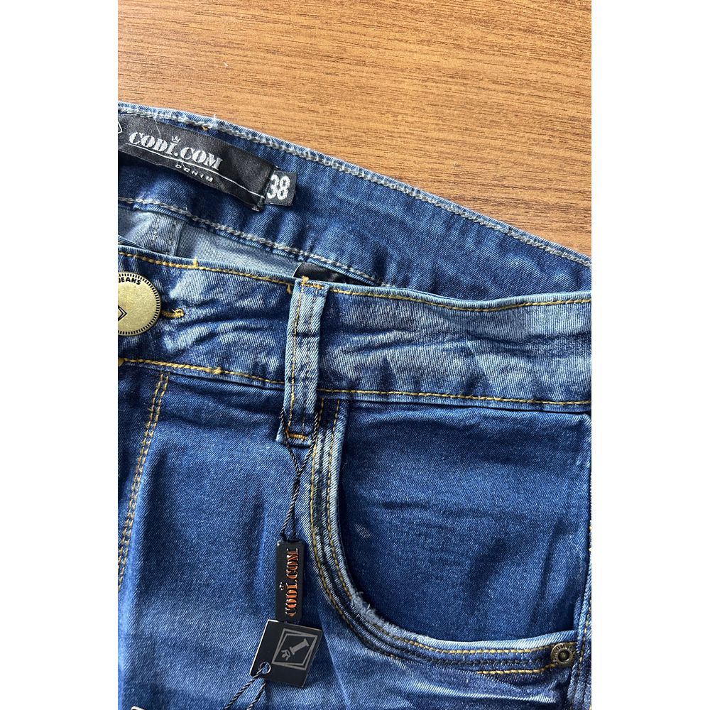 Calça Jeans Skinny Masculina Codi Jeans Manchada Destroyed