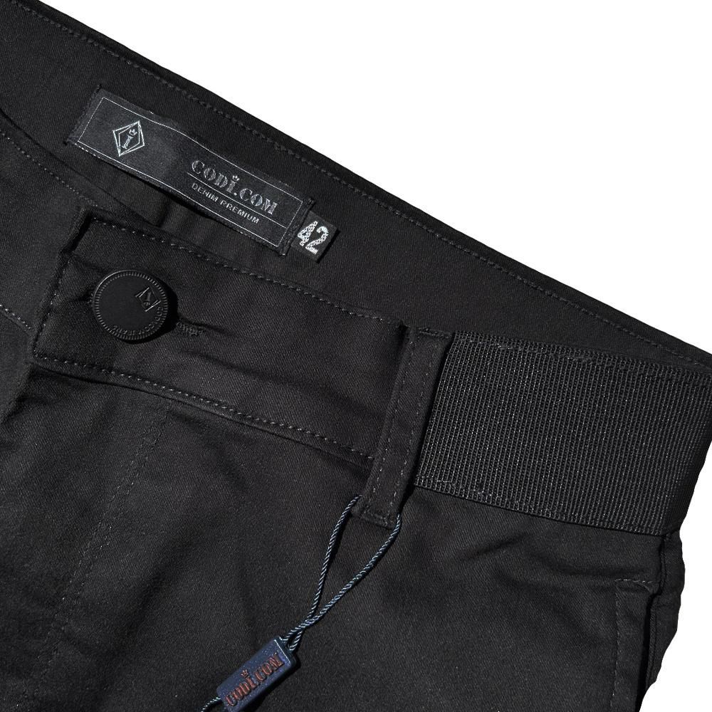 Calça Alfaiataria Preta Masculina Skinny Com Elástico No Cós