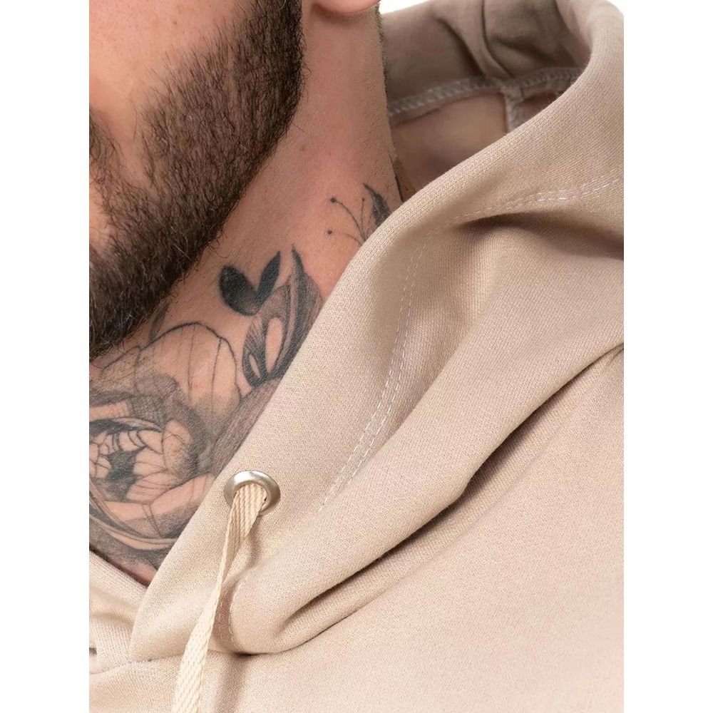 Conjunto Moletom Canguru Blusa De Frio Com Capuz e Calça - Bege