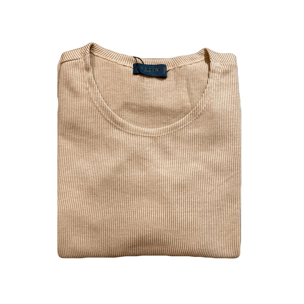 Suéter Manga Longa Canelada Tricot Slim Masculina Premium
